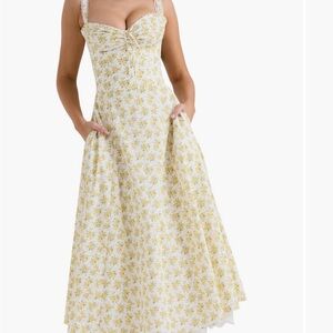 HOUSE OF CB Rosalee Floral Stretch Cotton Petticoat Dress